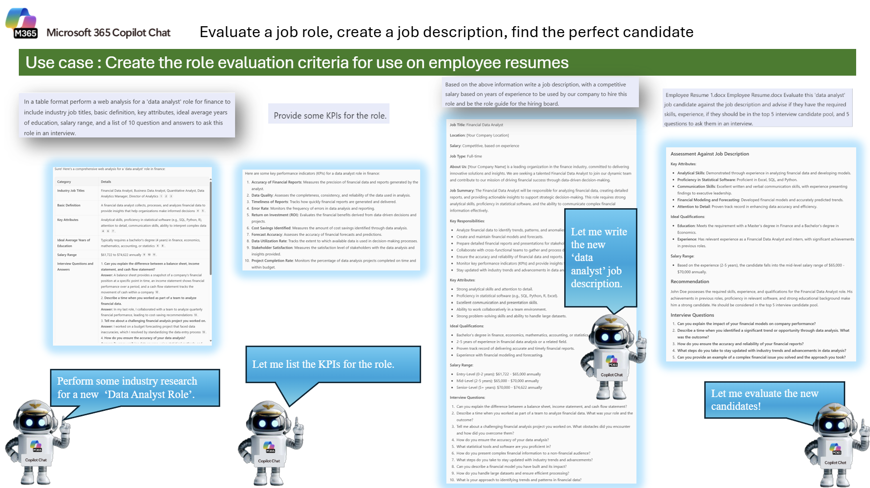 screenshot showing job description workflow and resume evaluation